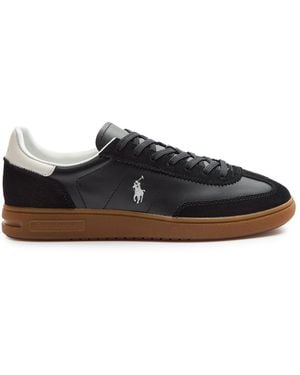 Polo Ralph Lauren Bedford Paneled Leather Sneakers - Black