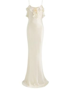 De La Vali Esperanza Stretch-Silk Maxi Dress - White
