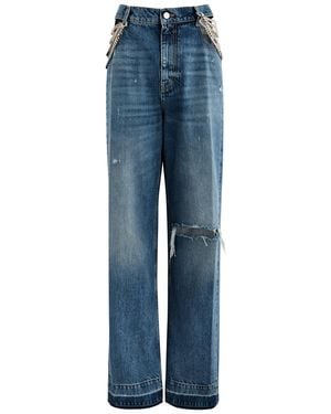 Stella McCartney Falabella Cut-Out Straight-Leg Jeans - Blue