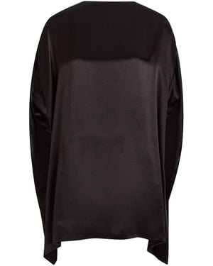 ARMARIUM Nicla Draped Asymmetric Satin Mini Dress - Black