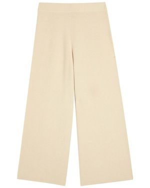 JOSEPH Ribbed Knit Culotte Trousers - Natural