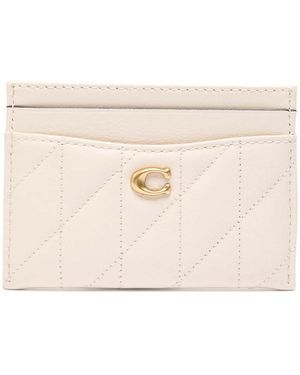 COACH Pillow Quilted Leather Card Holder - Natural