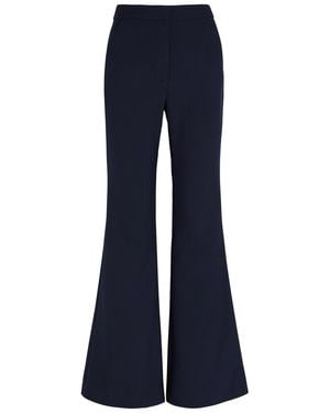 Veronica Beard Arden Flared-Leg Jersey Trousers - Blue