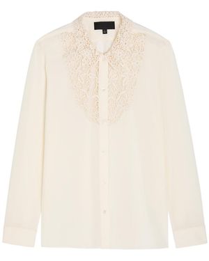 Nili Lotan Zola Lace And Silk Shirt - Natural