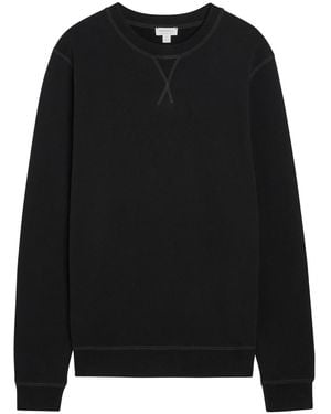Sunspel Crew-Neck Cotton Sweatshirt - Black