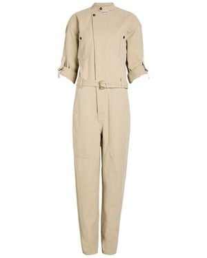 Isabel Marant Nessime Paneled Cotton And Linen-Blend Jumpsuit - Natural