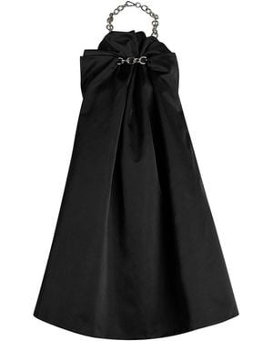 Simone Rocha Ruched Balloon Satin Mini Dress - Black