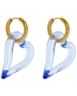 SANDRALEXANDRA Heart Of Glass 18kt Gold-plated Hoop Earrings - Blue