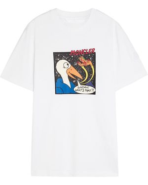 Moncler Printed Cotton T-Shirt - White