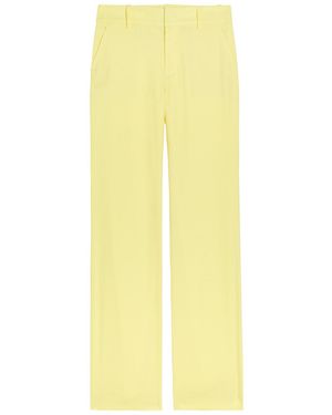 Alice + Olivia Lula Flared-Leg Linen-Blend Trousers - Yellow