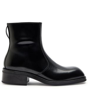 Lemaire Patent Leather Chelsea Boots - Black
