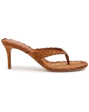 Gianvito Rossi Zaira 70 Woven Nappa And Suede Sandals - Brown