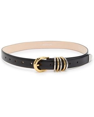 DEHANCHE Hollyhock Mix Leather Belt - Black