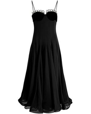 Nafsika Skourti Waltz Chiffon Gown - Black