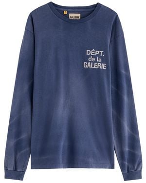 GALLERY DEPT. Logo-Print Faded Cotton Top - Blue