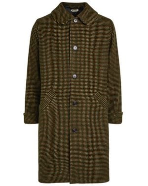 Bode Hedgerow Polka Dot-Jacquard Wool Coat - Green