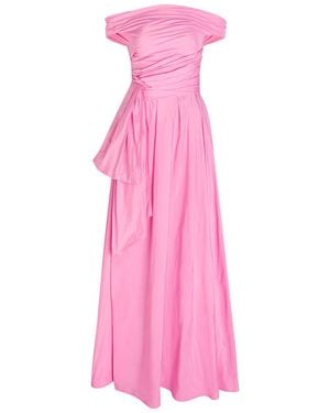 Talbot Runhof Gathered Taffeta Gown - Pink