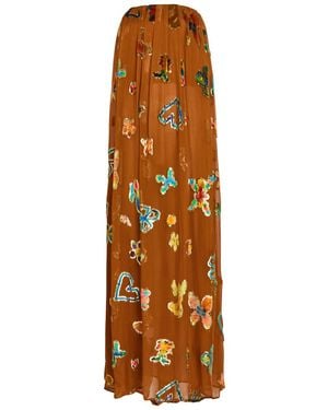 ALÉMAIS Devoré Silk-Blend Maxi Dress - Orange