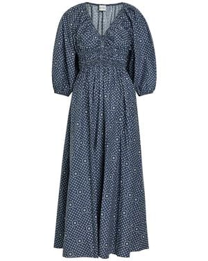 Matteau Printed Cotton-Poplin Midi Dress - Blue