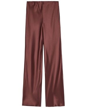 Shona Joy Savanna Straight-Leg Satin Trousers - Purple
