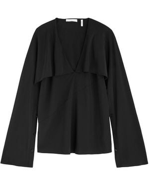 Helmut Lang Silk Crepe De Chine Blouse - Black