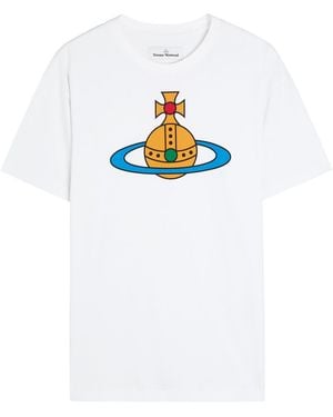 Vivienne Westwood Orb-Print Stretch-Cotton T-Shirt - White