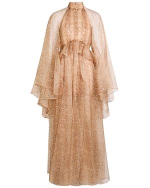 Zimmermann Silk Memento Smocked Flutter Maxi Dress - Natural