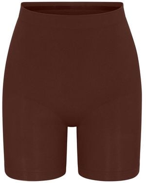 Skims Seamless Sculpt Mid-Thigh Shorts - Brown