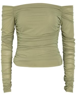 Ronny Kobo Ruby Ruched Tissue Jersey Top - Green