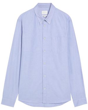 A.P.C. Gary Logo-Embroidered Cotton Shirt - Blue