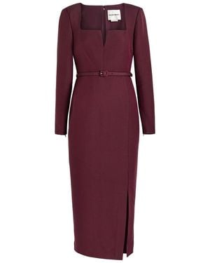 Roland Mouret Cutout Wool And Silk-Blend Midi Dress - Purple