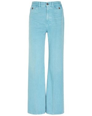 Chloé Embroidered Straight-Leg Jeans - Blue