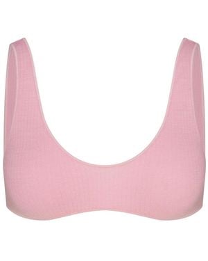 Skims Ribbed Wool-Blend Bralette - Pink