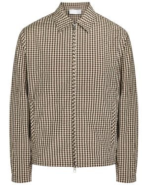 Moncler Gingham Crinkled Cotton-Blend Jacket - Brown