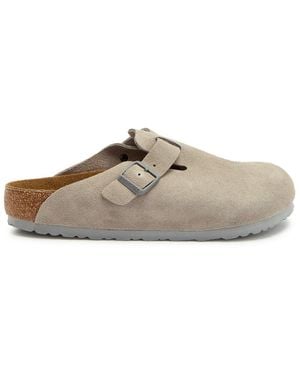 Birkenstock Boston Suede Sliders - Brown