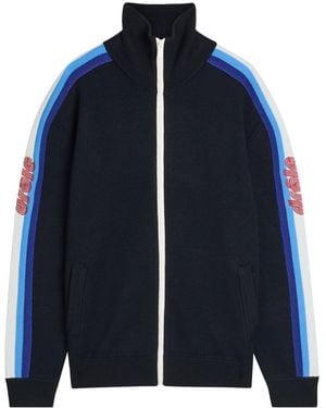 Drole de Monsieur La Maille Zippée Drôle Merino Wool Track Jacket - Blue