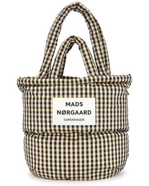 Mads Nørgaard Pillow Checked Shell Tote - Natural