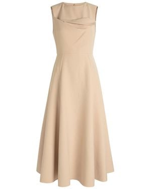 Roland Mouret Panelled Crepe Midi Dress - Natural