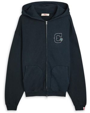 CHERRY LA Logo-Embroidered Hooded Cotton Sweatshirt - Blue