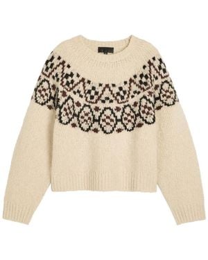 Nili Lotan Chrissy Patterned Cashmere And Silk-Blend Sweater - Natural