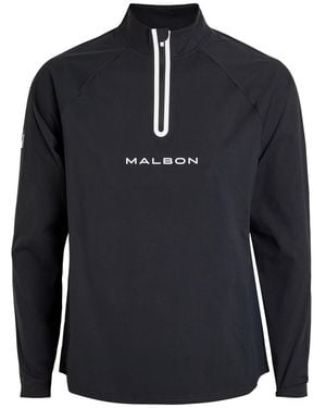 Malbon Performance Logo Stretch-Jersey Top - Blue