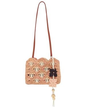 Rabanne 1969 Disc Raffia Shoulder Bag - Orange