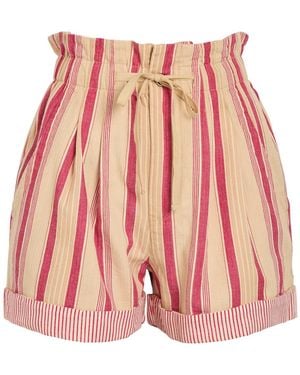 Isabel Marant Nirma Striped Cotton Shorts - Pink
