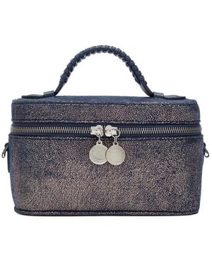 Stella McCartney Falabella Metallic Faux Suede Vanity Case - Blue