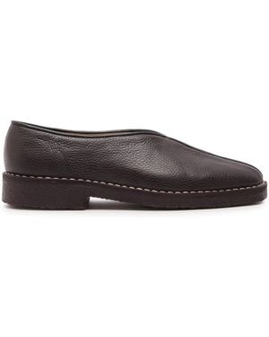 Lemaire Piped Grained Leather Slippers - Gray