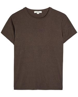 Vince Shrunken 90S Cotton And Modal-Blend T-Shirt - Brown
