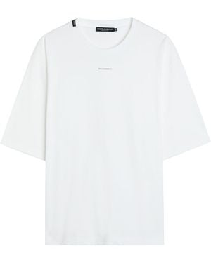 Dolce & Gabbana Logo-Appliquéd Cotton T-Shirt - White