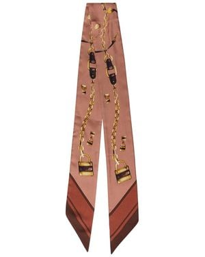 Chloé Paddington Slim Printed Silk Scarf - Brown