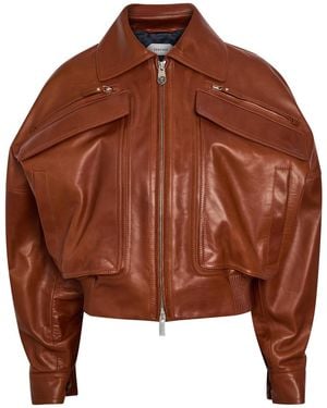 Versace Leather Jacket - Brown
