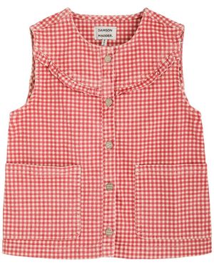 Damson Madder Mari Gingham Stretch-Denim Gilet - Pink